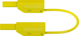Messleitung mit (4 mm Stecker, gefedert, gerade) auf (4 mm Stecker, gefedert, gerade), 1 m, gelb, PVC, 0,75 mm², CAT III