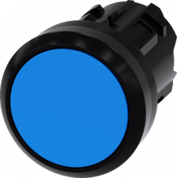 Drucktaster, unbeleuchtet, tastend, Bund rund, blau, Einbau-Ø 22.3 mm, 3SU1000-0AB50-0AA0
