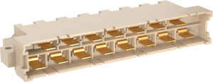 Messerleiste, Typ H15, 15-polig, z-d, RM 2.54 mm, Flachstecker, gerade, vergoldet, 414574