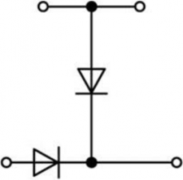 Doppelstock-Diodenklemme, Federklemmanschluss, 0,08-2,5 mm², 2-polig, 500 mA, grau, 280-941/281-492