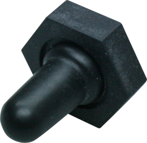Gummidichtungskappe, Ø 8.5 mm, (H) 24.5 mm, schwarz, für Kippschalter, 343.001.023