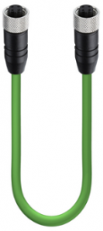 Sensor-Aktor Kabel, M12-Kabeldose, gerade auf M12-Kabeldose, gerade, 4-polig, 2 m, PUR, grün, 4 A, 934716003
