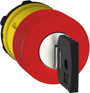 Drucktaster, Bund rund, rot, Frontring schwarz, Einbau-Ø 22 mm, ZB5AS934