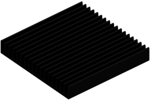 Strangkühlkörper, 100 x 100 x 15 mm, 3.4 bis 1.9 K/W, Schwarz eloxiert