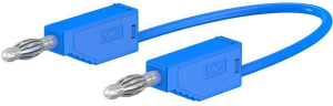 Messleitung mit (4 mm Stecker, gefedert, gerade) auf (4 mm Stecker, gefedert, gerade), 1 m, blau, PVC, 2,5 mm²