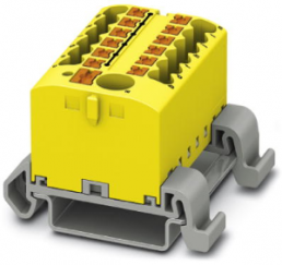 Verteilerblock, Push-in-Anschluss, 0,14-4,0 mm², 13-polig, 24 A, 8 kV, gelb, 3273226