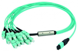 LWL-Kabel, MT/MPO auf LC, 2 m, OM3, Multimode 50/125 µm