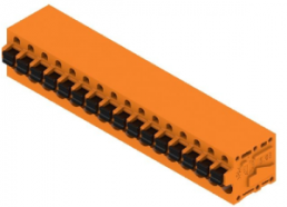 Leiterplattenklemme, 16-polig, RM 5.08 mm, 0,12-2,5 mm², 20 A, Federklemmanschluss, orange, 1330870000