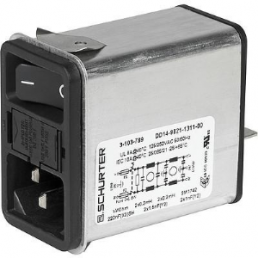 IEC-Stecker-C14, 50 bis 60 Hz, 6 A, 250 VAC, Flachstecker 6,3 mm, 3-102-854
