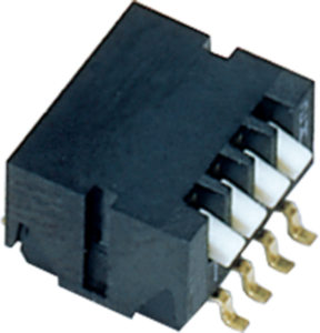 DIP-Schalter, Aus-Ein, 4-polig, abgewinkelt, 100 mA/6 VDC, CHP-040B