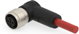 Sensor-Aktor Kabel, M12-Kabeldose, abgewinkelt auf offenes Ende, 4-polig, 4 m, PVC, rot, 4 A, TAA544B1411-040