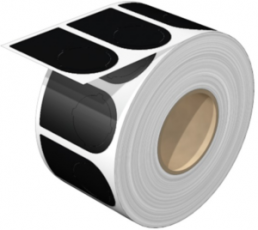 Polyester Gerätemarkierer, (L x B) 47.75 x 27 mm, schwarz, Rolle mit 100 Stk