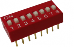 DIP-Schalter, 8-polig, gerade, 25 mA/24 VDC, DX9A08C