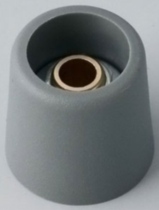 Drehknopf, 6.35 mm, Kunststoff, grau, Ø 16 mm, H 16 mm, A3116638