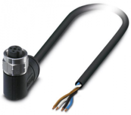 Sensor-Aktor Kabel, M12-Kabeldose, abgewinkelt auf offenes Ende, 4-polig, 5 m, PE-X, schwarz, 4 A, 1407969