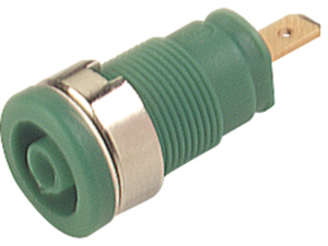 4 mm Buchse, Flachsteckanschluss, Einbau-Ø 12.2 mm, CAT III, grün, SEB 2610 F4,8 GN