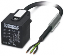 Sensor-Aktor Kabel, Ventilsteckverbinder DIN form A auf offenes Ende, 3-polig, 1.5 m, PUR, schwarz, 2 A, 1400589