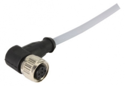 Sensor-Aktor Kabel, M12-Kabelstecker, gerade auf M12-Kabeldose, abgewinkelt, 4-polig, 1.2 m, PVC, grau, 21348487484012