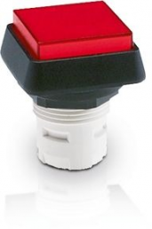 Drucktaster, unbeleuchtet, tastend, Bund quadratisch, rot, Einbau-Ø 16.2 mm, 1.30.070.301/0300