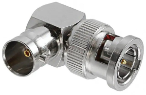 Koaxial-Adapter, 75 Ω, BNC-Stecker auf BNC-Buchse, abgewinkelt, 112454