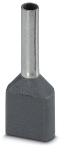 Isolierte Doppel-Aderendhülse, 0,75 mm², 15 mm/8 mm lang, NF C 63-023, grau, 3200807