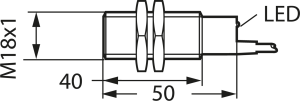 Näherungsschalter, Einbaumontage M18, 1 Schließer, 400 mA, Erfassungsbereich 5 mm, 6011987