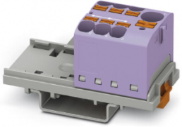 Verteilerblock, Push-in-Anschluss, 0,2-6,0 mm², 7-polig, 32 A, 6 kV, violett, 3273608