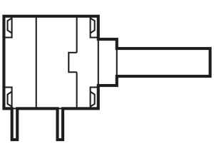Stufen-Drehschalter, 1, 1 x 4 Kont., 0,2 A/2,0 VDC, 0,2 A/24 VDC, 0,12 A/42 VDC