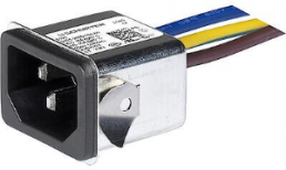IEC-Eingangsfilter-C14, 50 bis 60 Hz, 10 A, 250 VAC, Litzen, 3-132-196