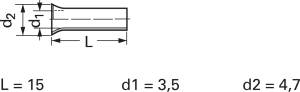 Unisolierte Aderendhülse, 6,0 mm², 15 mm lang, DIN 46228/1, silber, 440715.47