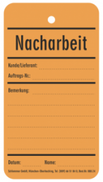 Kolli-Anhänger, Text: "Nacharbeit", (B) 65 mm, Kunststoff, 088.24