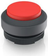 Drucktaster, beleuchtbar, tastend, Bund rund, rot, Frontring schwarz, Einbau-Ø 29.8 mm, 1.30.270.201/2301