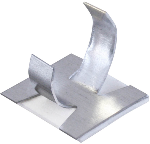Befestigungssockel, max. Bündel-Ø 10 mm, Aluminium, silber, selbstklebend, (L x B x H) 19 x 16 x 14 mm