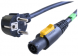 Geräteanschlussleitung, Europa, Stecker Typ E + F, abgewinkelt auf powerCON-Dose, gerade, H05VV-F3G1,5mm², schwarz, 1 m