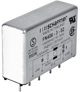 PCB Filter, 50 bis 400 Hz, 500 mA, 250 VAC, 24 mH, Leiterplattenanschluss, FN406-0.5-02