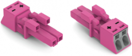Buchse, 2-polig, Federklemmanschluss, 0,25-1,5 mm², pink, 890-282/082-000