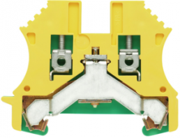 Schutzleiter-Reihenklemme, Schraubanschluss, 0,5-4,0 mm², 2-polig, 10 A, 8 kV, gelb/grün, 1010000000