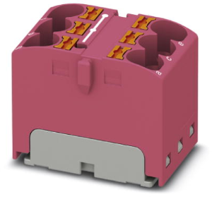 Verteilerblock, Push-in-Anschluss, 0,2-6,0 mm², 6-polig, 32 A, 6 kV, pink, 3273939