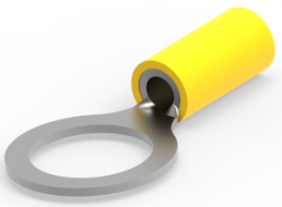 Isolierter Ringkabelschuh, 6,11 mm², AWG 10, 13.08 mm, M12, gelb