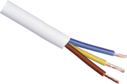 PVC Schlauchleitung H05VV-F 3 G 1,0 mm², AWG 18, ungeschirmt, weiß