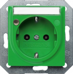 SCHUKO-Steckdose mit Schriftfeld, grün, 16 A/250 V, Deutschland, IP20, 5UB1562