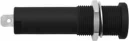 4 mm Buchse, Flachsteckanschluss, Einbau-Ø 12.2 mm, CAT IV, schwarz, HSEB 3125 L NI / SW