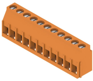 Leiterplattenklemme, 11-polig, RM 5.08 mm, 0,08-6,0 mm², 20 A, Zugbügel, orange, 1001920000