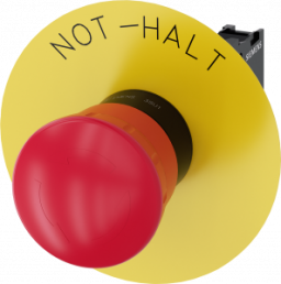 Not-Halt-Pilzdrucktaster, 22mm, rund, Kunststoff,rot, 1Ö, 3SU11001HB201CH0