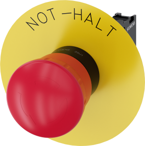 Not-Halt-Pilzdrucktaster, 22mm, rund, Kunststoff,rot, 1Ö, 3SU11001HB201CH0