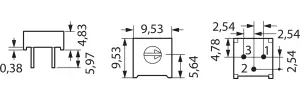 3386P-1-100TLF Bourns Electronics GmbH Trimmer Potentiometers Image 2
