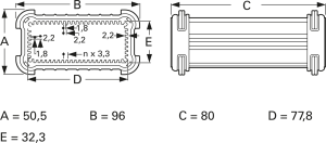 Aluminium Gehäuse, (L x B x H) 80 x 84 x 39 mm, grau/rot, IP67, 10045819