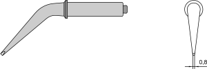 Lötspitze, Meißelform, (B) 3.2 mm, 425 °C, CT5CX8