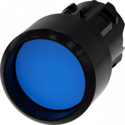 Drucktaster, unbeleuchtet, tastend, Bund rund, blau, Einbau-Ø 22.3 mm, 3SU1000-0CB50-0AA0