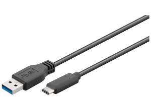 USB 3.0 Adapterleitung, USB Stecker Typ A auf USB Stecker Typ C, 0.5 m, schwarz